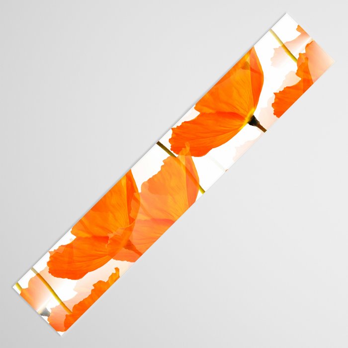 Orange Poppies On A White Background #decor #society6 #buyart Table Runner Gallery Image 3