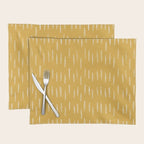 Raindrop Abstract Boho Pattern, Yellow Placemat Gallery Image 1