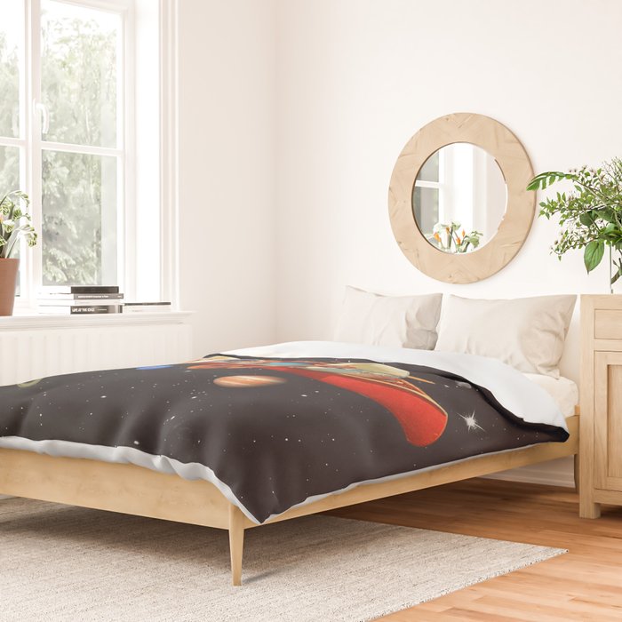 Big Bang Generation - A romantic boat ride amongst planets & stars in space Duvet Cover Gallery Image 2
