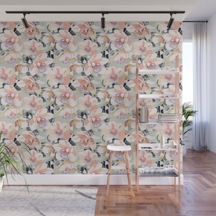 Tropical flowery leafy A Wall Mural Gallery Image 1