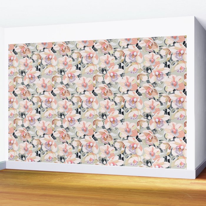Tropical flowery leafy A Wall Mural Gallery Image 2
