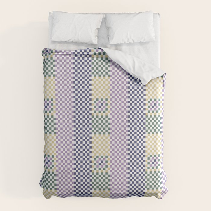 Bold colors block grid A Duvet Cover Gallery Image 1