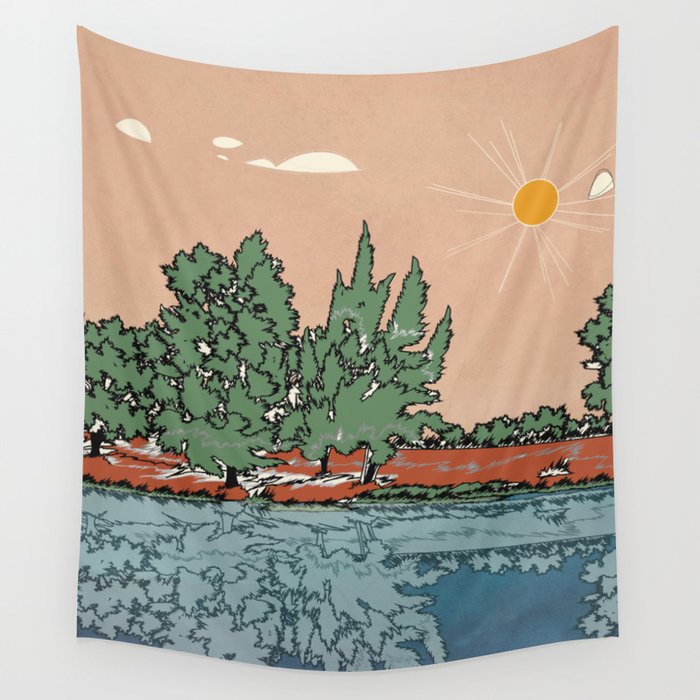 Colorful Wild Landscape 2 Wall Tapestry Gallery Image 1