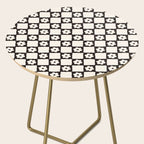 Retro Flower Checker in Black&White Side Table Gallery Image 2