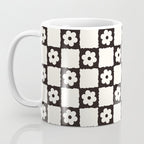 Retro Flower Checker in Black&White Coffee Mug Gallery Image 3