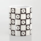 Retro Flower Checker in Black&White Coffee Mug Gallery Image 4