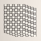 Retro Flower Checker in Black&White Wrapping Paper Gallery Image 3