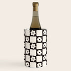 Retro Flower Checker in Black&White Wine Chiller Gallery Image 2