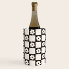 Retro Flower Checker in Black&White Wine Chiller Gallery Image 3