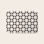 Retro Flower Checker in Black&White Bath Mat Gallery Image 1