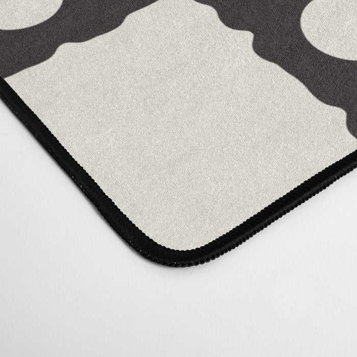 Retro Flower Checker in Black&White Desk Mat Gallery Image 4
