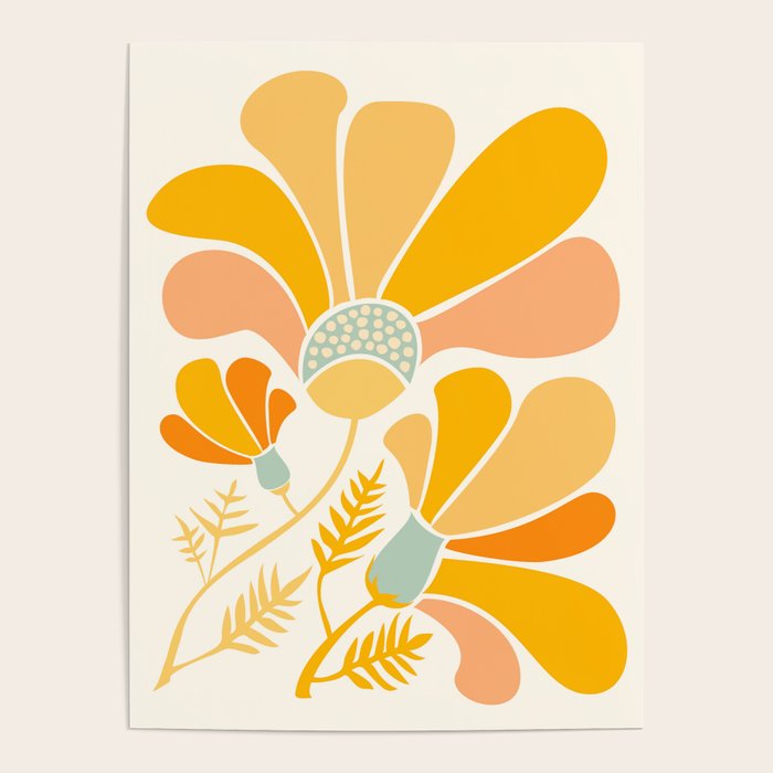 Summer Wildflowers in Golden Yellow Poster Gallery Image 4