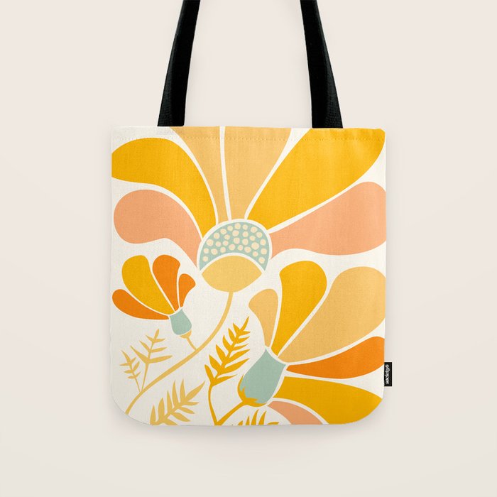 Summer Wildflowers in Golden Yellow Tote Bag Gallery Image 1