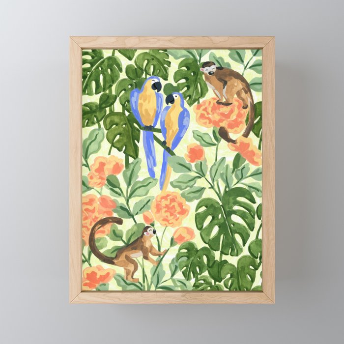 Monkeys and Parrots Mini Art Print Gallery Image 1