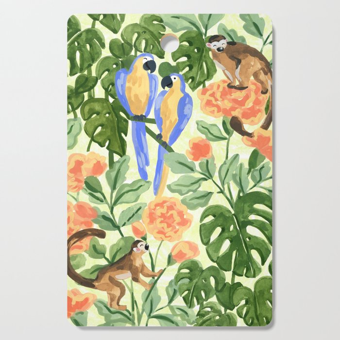 Monkeys and Parrots Cutting Board Gallery Image 1