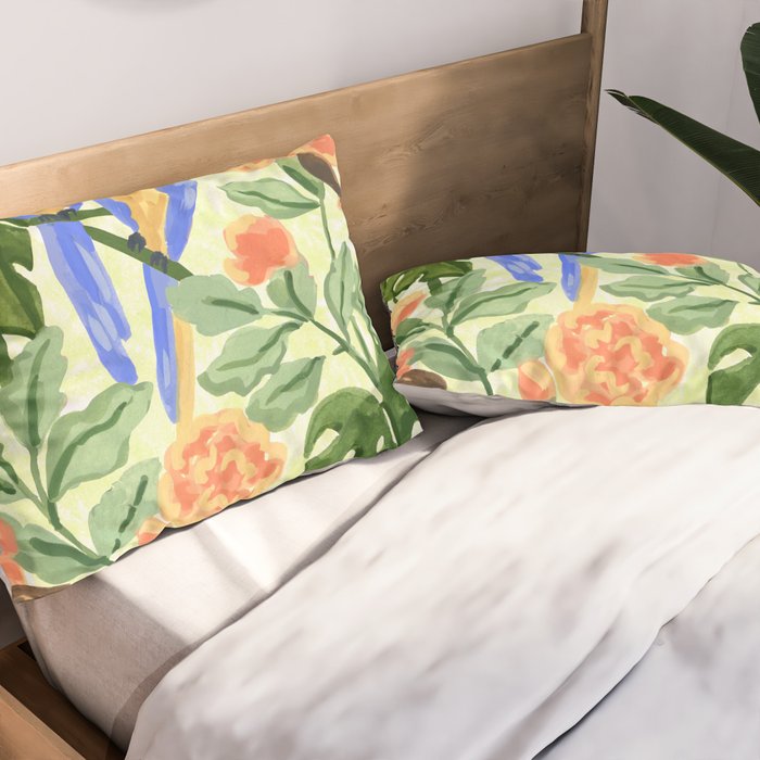 Monkeys and Parrots Pillow Sham Gallery Image 2