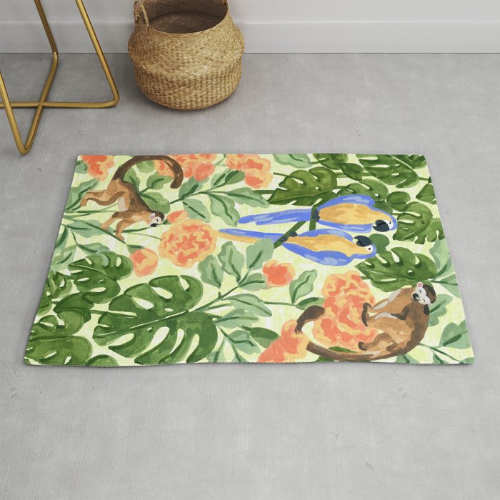 Monkeys and Parrots Rug Gallery Image 1