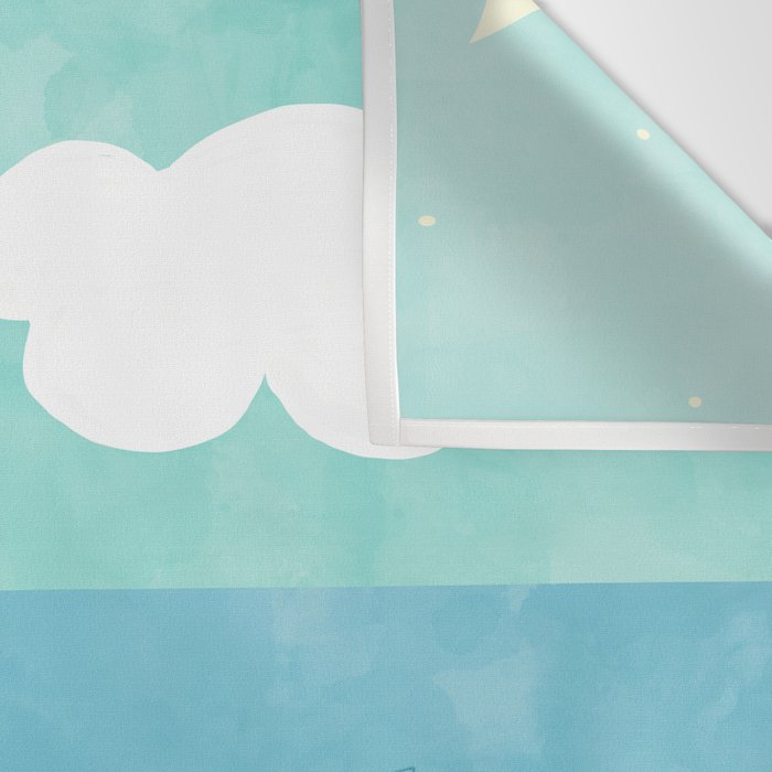 The Pursuit Of Happiness, Woman Ocean Travel Swim Illustration, Bohemian Fashion Tropical Wall Tapestry Gallery Image 3