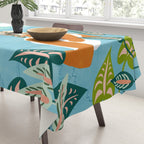 The Pursuit Of Happiness, Woman Ocean Travel Swim Illustration, Bohemian Fashion Tropical Tablecloth Gallery Image 3