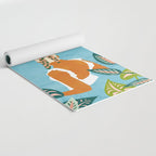 The Pursuit Of Happiness, Woman Ocean Travel Swim Illustration, Bohemian Fashion Tropical Yoga Mat Gallery Image 2