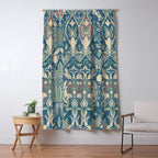 William Morris Granada Teal Blue Green Window Curtain Gallery Image 5