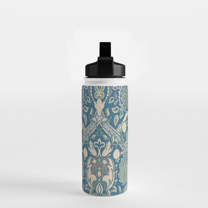 William Morris Granada Teal Blue Green Water Bottle Gallery Image 2