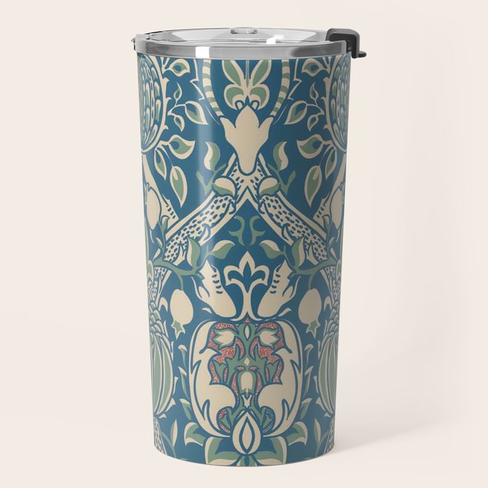 William Morris Granada Teal Blue Green Travel Mug Gallery Image 2