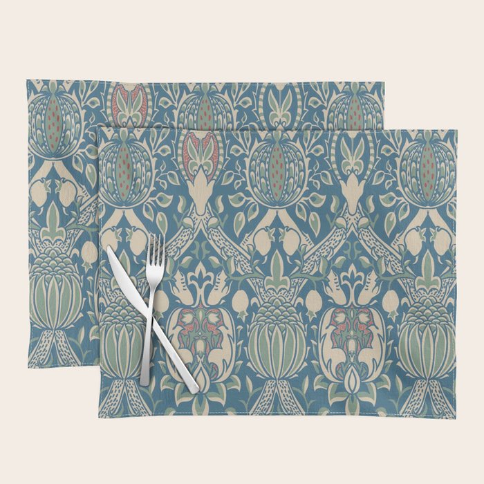 William Morris Granada Teal Blue Green Placemat Gallery Image 1