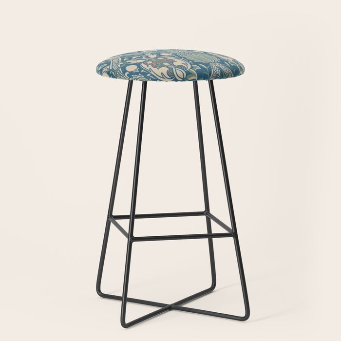 William Morris Granada Teal Blue Green Stool Gallery Image 1