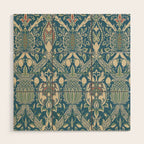 William Morris Granada Teal Blue Green Wood Wall Art Gallery Image 1