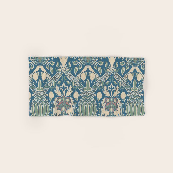 William Morris Granada Teal Blue Green Bath Towel Gallery Image 1