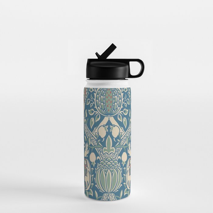 William Morris Granada Teal Blue Green Water Bottle Gallery Image 1