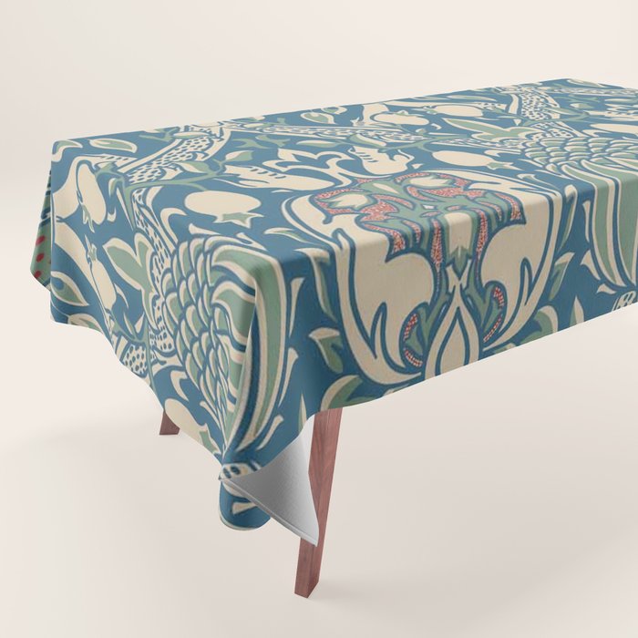 William Morris Granada Teal Blue Green Tablecloth Gallery Image 1