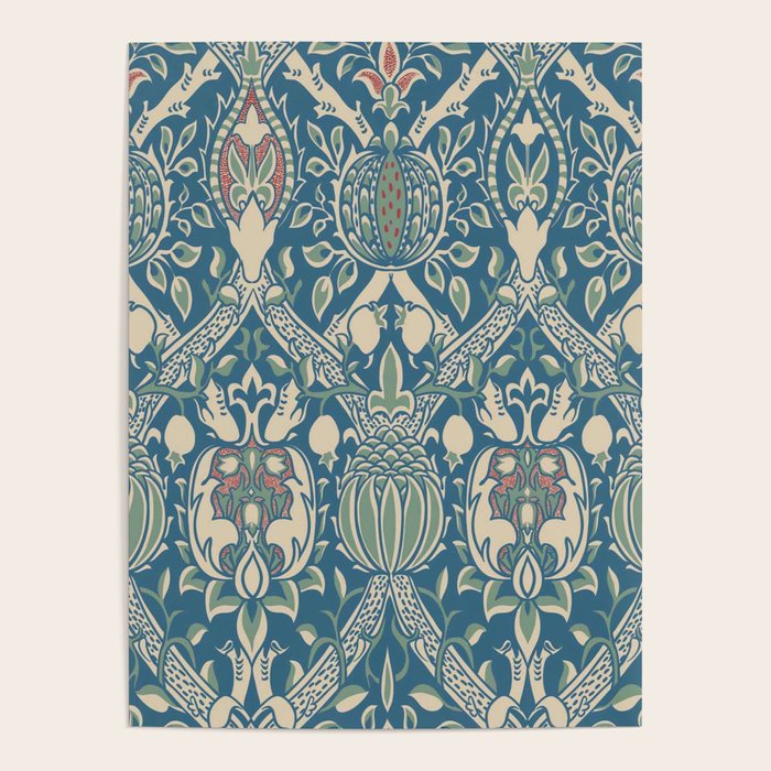 William Morris Granada Teal Blue Green Poster Gallery Image 4