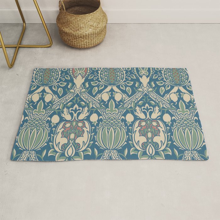 William Morris Granada Teal Blue Green Rug Gallery Image 1