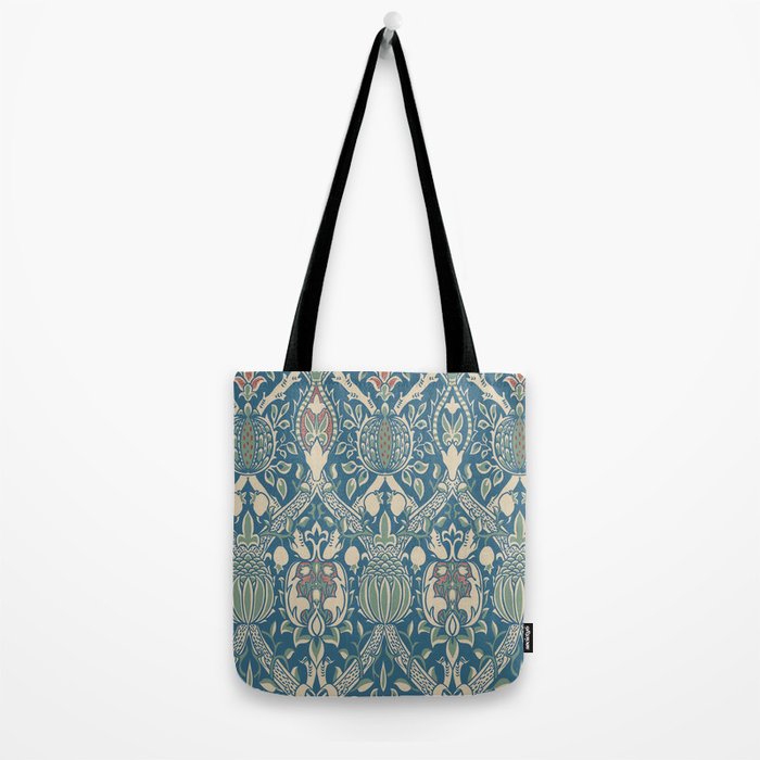 William Morris Granada Teal Blue Green Tote Bag Gallery Image 2