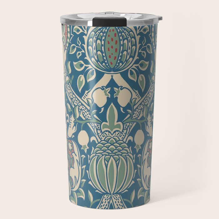William Morris Granada Teal Blue Green Travel Mug Gallery Image 1