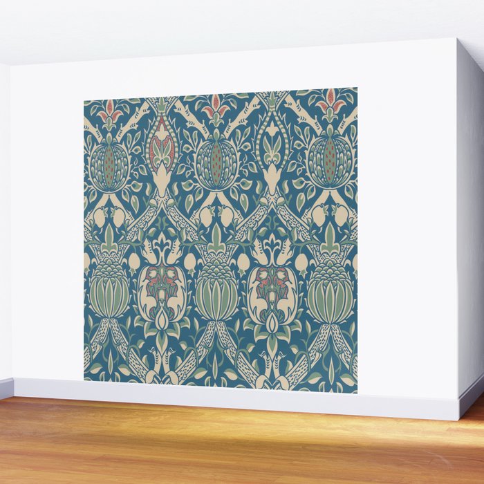 William Morris Granada Teal Blue Green Wall Mural Gallery Image 2