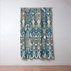 William Morris Granada Teal Blue Green Window Curtain Gallery Image 3