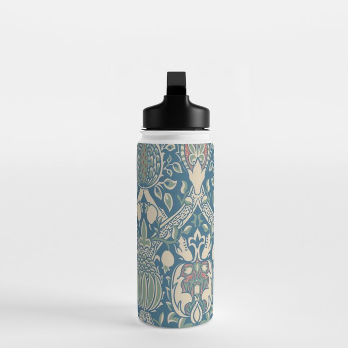 William Morris Granada Teal Blue Green Water Bottle Gallery Image 3