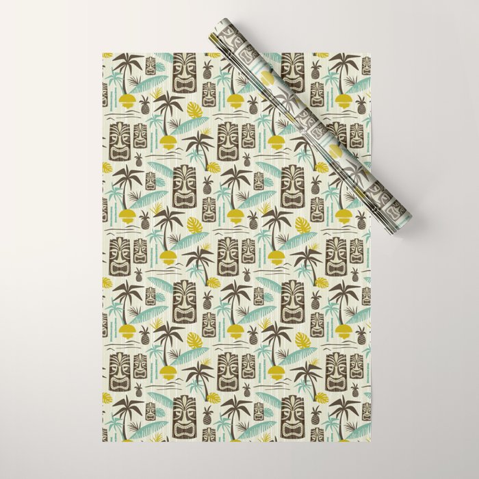 Island Tiki - Tan Wrapping Paper Gallery Image 1