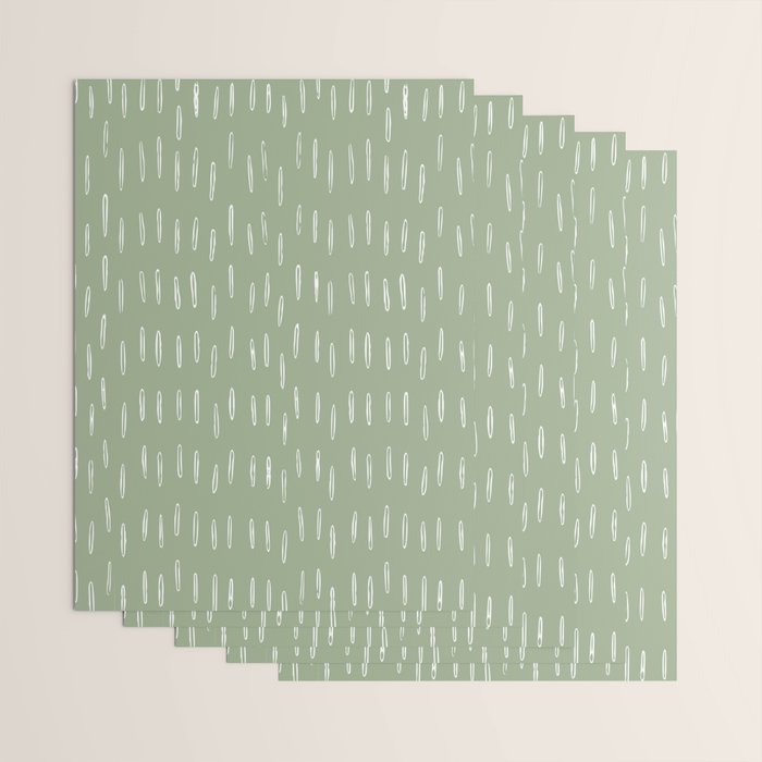 Raindrop Boho Abstract Pattern, Sage Green Wrapping Paper Gallery Image 3