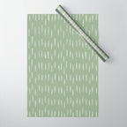 Raindrop Boho Abstract Pattern, Sage Green Wrapping Paper Gallery Image 1