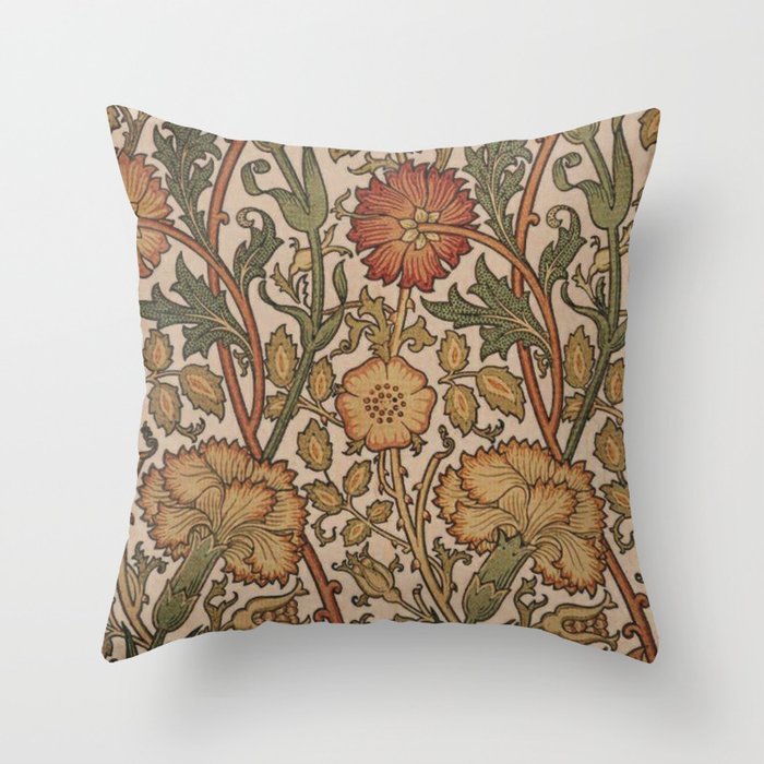 William Morris Rose and Rose, William Morris floral design  Throw Pillow Gallery Image 6