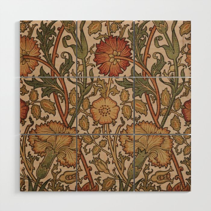 William Morris Rose and Rose, William Morris floral design  Wood Wall Art Gallery Image 1