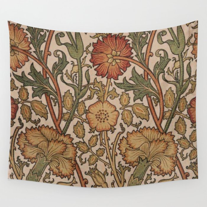 William Morris Rose and Rose, William Morris floral design  Wall Tapestry Gallery Image 4