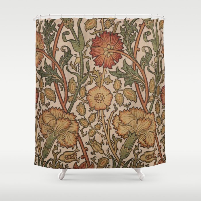 William Morris Rose and Rose, William Morris floral design  Shower Curtain Gallery Image 1