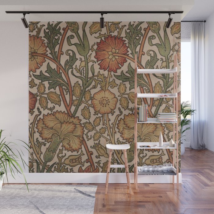 William Morris Rose and Rose, William Morris floral design  Wall Mural Gallery Image 1