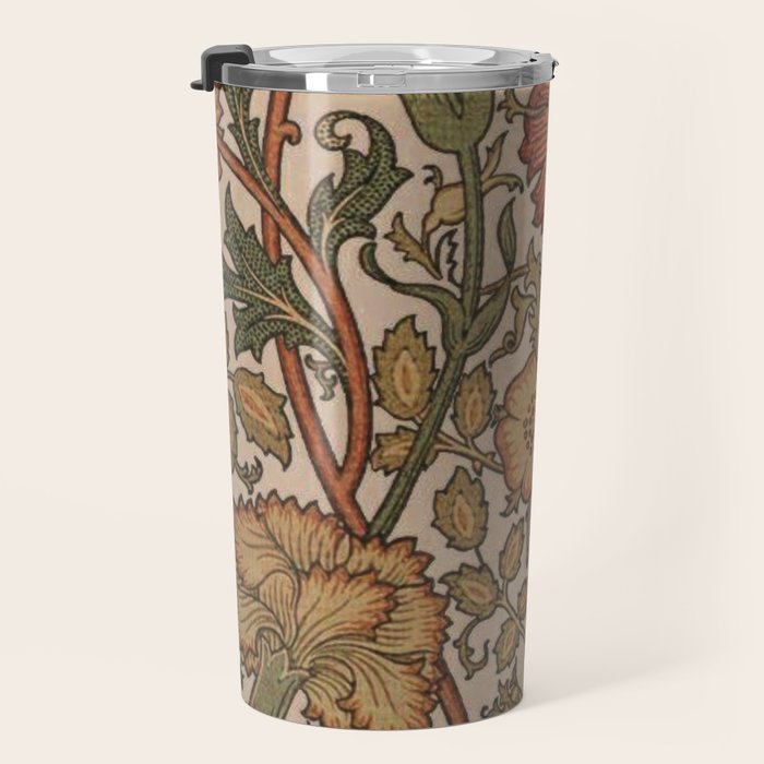 William Morris Rose and Rose, William Morris floral design  Travel Mug Gallery Image 3