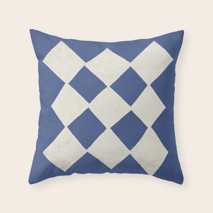 Diamond Pattern Abstract - Dark Blue Throw Pillow Gallery Image 6